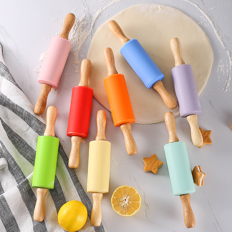 Rodillo de Madera Maciza de Grado Alimenticio Xuanjun con Silicona para Uso Doméstico, Tamaño Mediano y Pequeño, Rodillo para Harina, Color Personalizable, Disponible para Venta al por Mayor. image 6