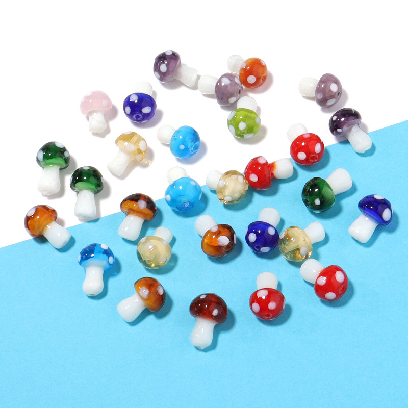 10 PCS/Package 16 * 11mm Glass Mushroom Beads display picture 4