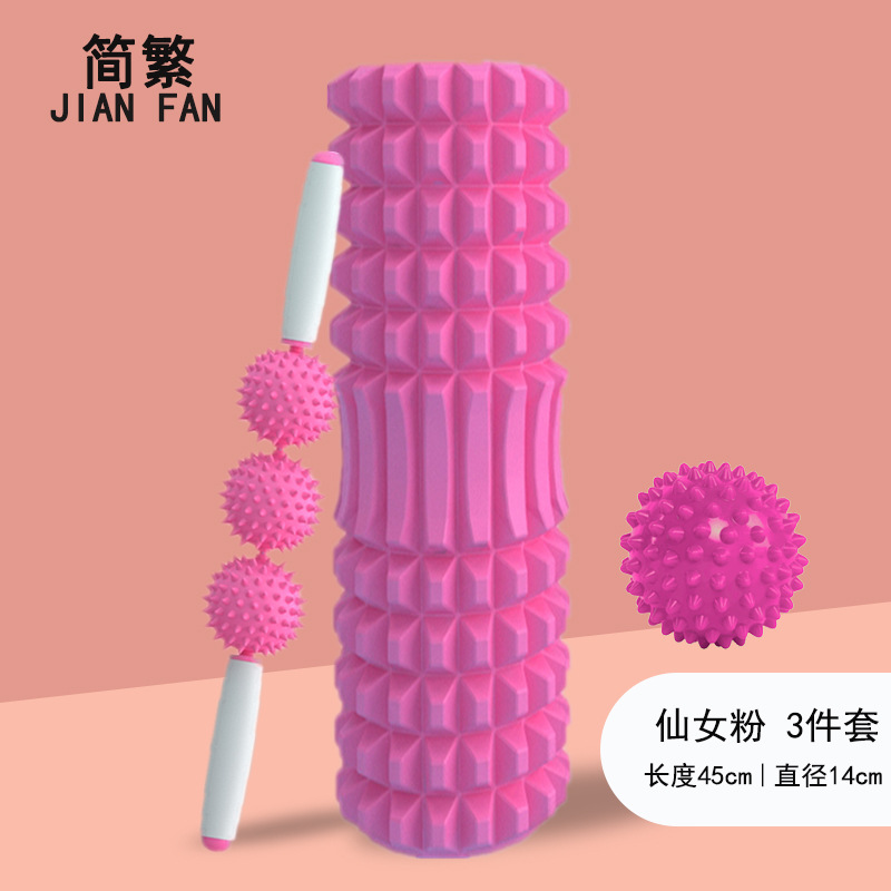 Espuma eje muscular relajación flaco becerro Lobo diente eje masaje palo yoga rodillo equipo de fitness yoga columna