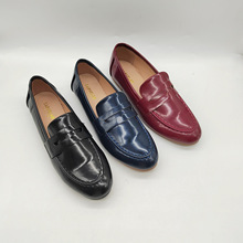 外贸新款Carvelar系小皮鞋女英伦风百搭平底跟一脚蹬套脚流苏单鞋