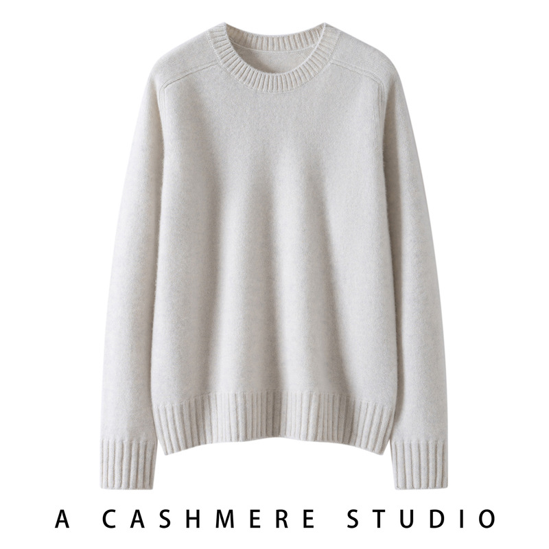 Soft and Waxy~Baby Small Cashmere Sweater for Women 100% Pure Cashmere Loose Knitted Versatile Pure Color Warm Base Sweater