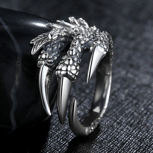 Trendy brand design ring, retro distressed eagle claw ring, men's and women's classic fashion couple's fingertip jewelry