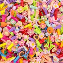 糖果色拇指发圈手工发夹小发绳饰品可爱宝宝树脂卡通抖音款批发