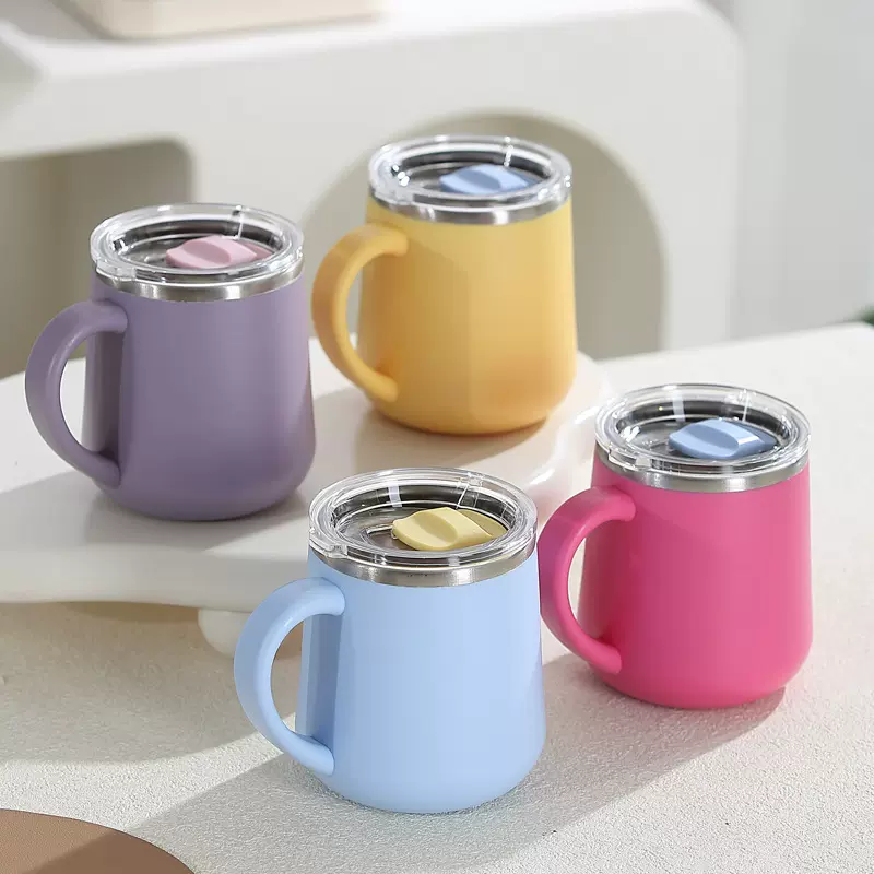 创意304双层不锈钢杯潮流办公马克杯懒人办公室家用杯随手杯批发