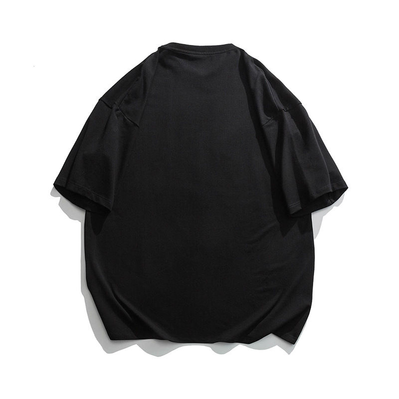 2022年夏季新款男士短袖t恤全棉青少年时尚宽松纯色圆领T恤男薄款