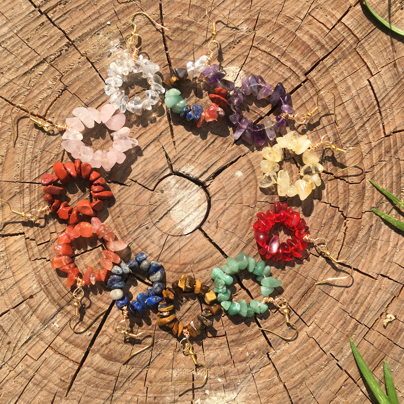 Fashion Round Crystal Beaded Drop Earrings 1 Pair