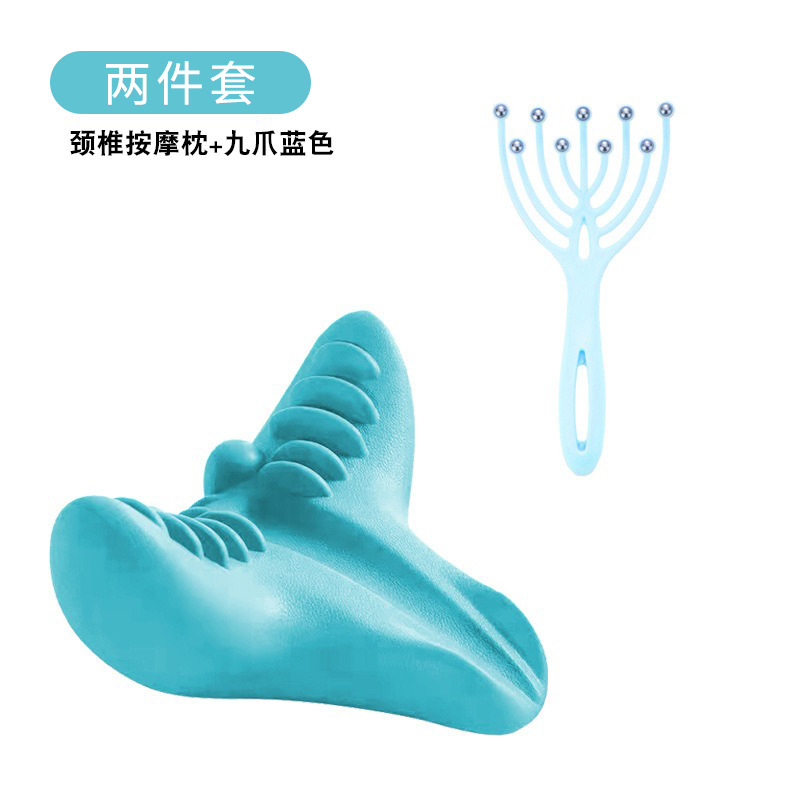 Almohada de columna cervical, masaje de estiramiento, almohada de columna cervical, acupresión por gravedad, protección portátil para el cuello en el hogar, almohada de masaje de relajación para hombros y cuello