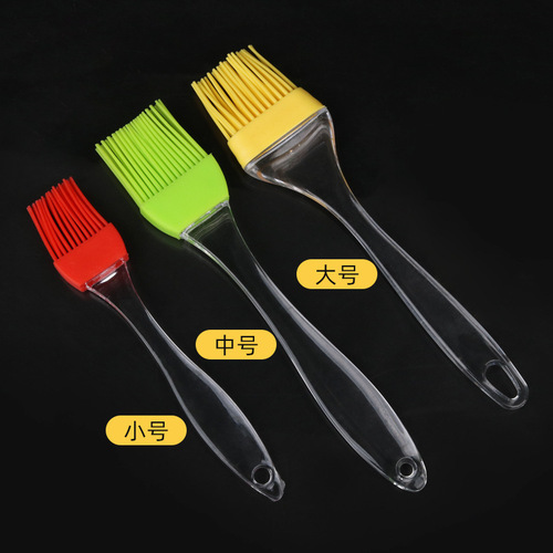 Factory direct sales small transparent handle silicone brush silicone brush barbecue brush baking cream brush butter brush