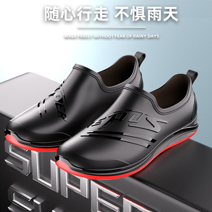Waterproof shoes men's rain boots fashion short thick warm rubber shoes work non-slip fishing kitchen rain boots wholesale