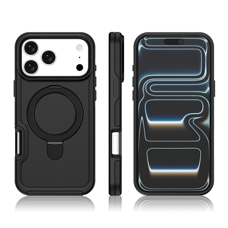 Comercio electrónico transfronterizo entre Europa y Estados Unidos aplicable al iPhone 17 Pro max Armor de guerra raqueta de cola redonda soporte de caso de teléfono móvil