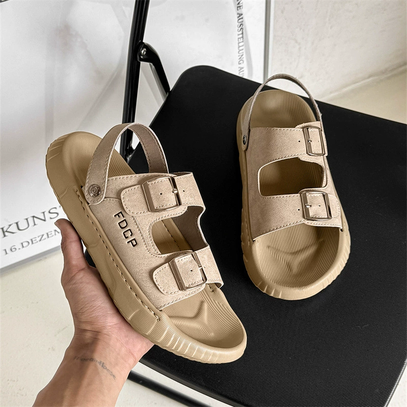 Сандалии мужские, нескользящие уличные повседневные сандалии на мягкой подошве на липучке, новинка 2025 года, летняя пляжная обувь, спортивные сандалии