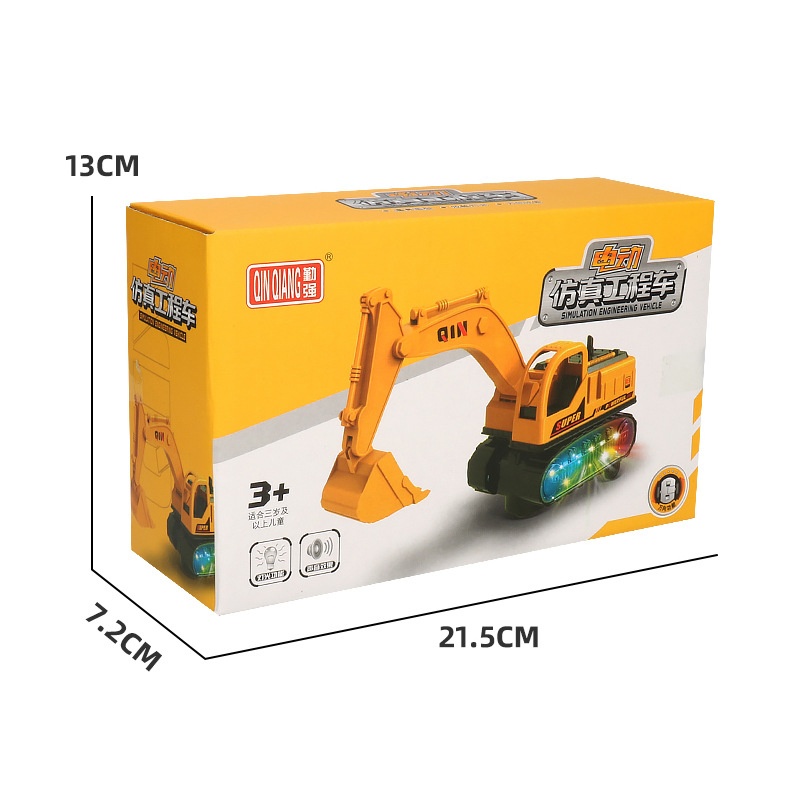 Juguete de excavadora universal eléctrica para niños modelo de excavadora de luz de música de simulación juguete de parada de vehículo de ingeniería