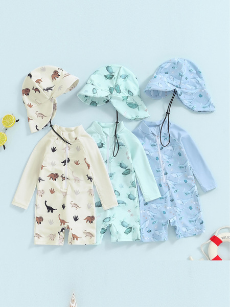 70-80-90-100-110 hat Supreme long-sleeved children's swimsuit