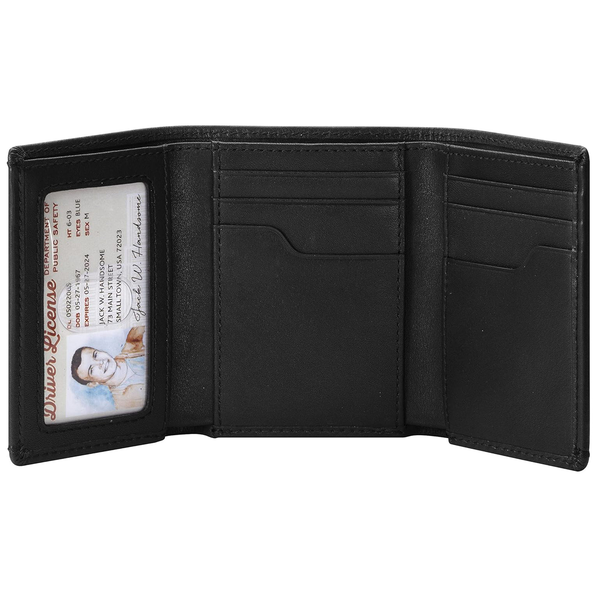 Amazon RFID antirrobo cepillo de cuero cartera multi tarjeta tres plegables cartera de cuero portátil multifuncional cartera de negocios