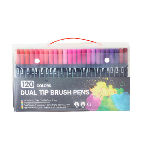 Cross-border watercolor pen color pen set wholesale student soft-head washable double-head watercolor pen hook line pen art Amazon