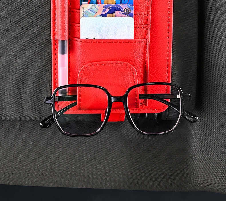 Car card holder, car sun visor ticket holder, glasses clip, document holder, storage clip, lychee pattern, high-speed gas card