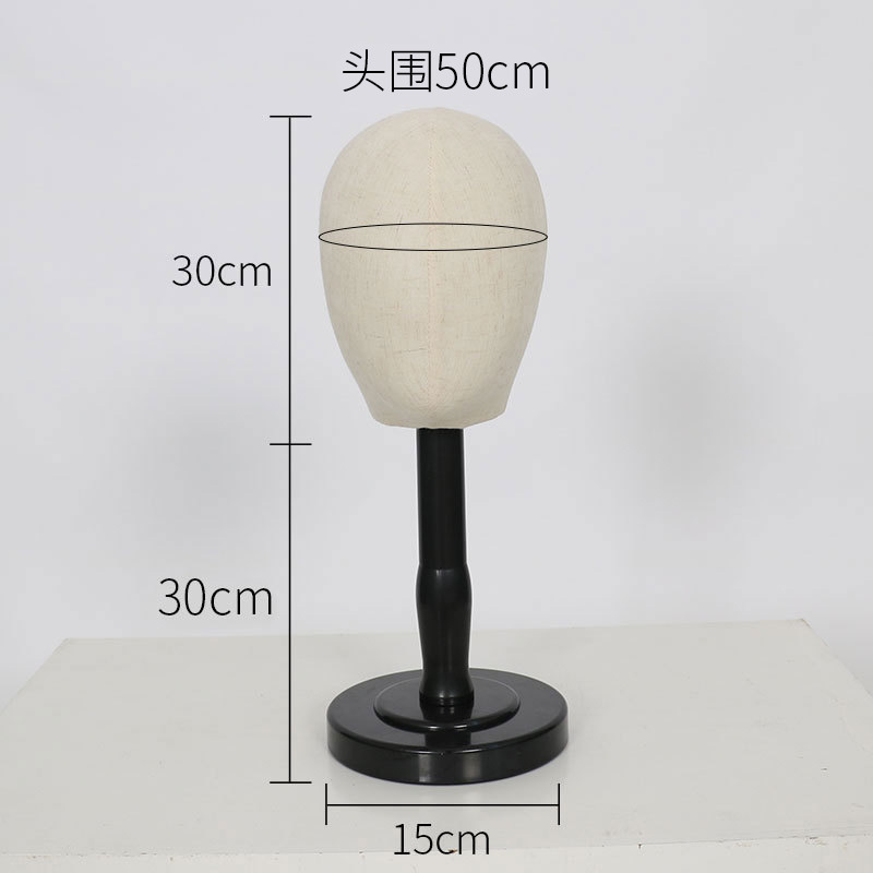 Maniquí de Cabeza para Sombreros y Pelucas de Plástico y Lino para Escaparate
