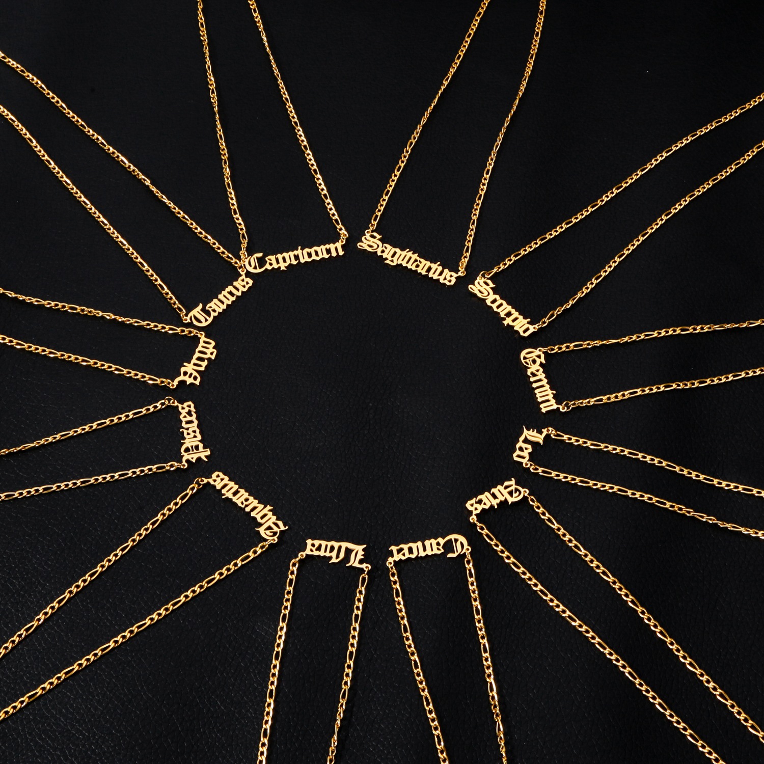 6g Weight PVD Coated Real Gold Plated Constellation 304 Stainless Steel Simple Style Waterproof Non Tarnish Stainless Steel Lobster Trigger Clasp Closure Pendant Necklace