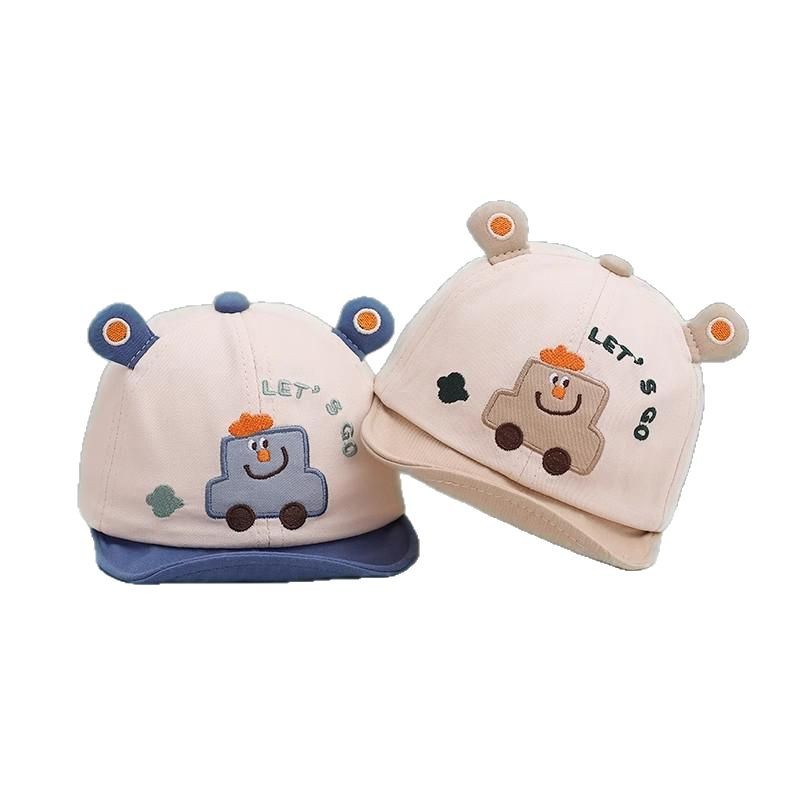 Sombreros para bebés primavera y otoño delgada gorra de lengua de pato lindo para hombres y mujeres, gorra de béisbol de brida suave para bebés sombreros de sombrero para niños pequeños