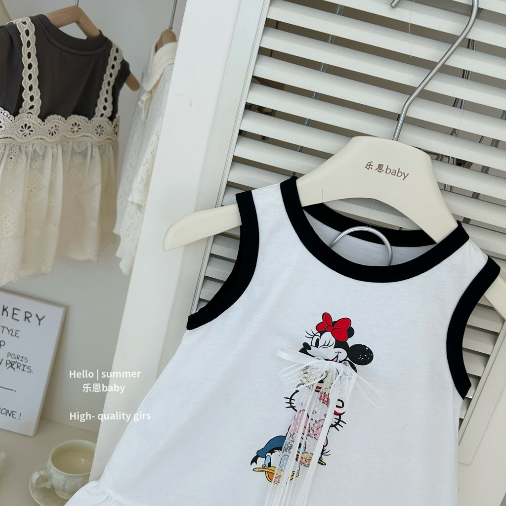 [Le En baby] verano para niñas nuevo estilo Mickey lindo chaleco falda estilo coreano vestido de princesa de dibujos animados