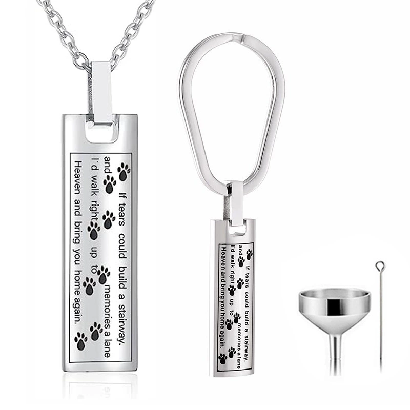 Квадратное мужское и женское ожерелье из нержавеющей стали, пепел, европейский и американский стиль, пепельная шкатулка, памятная надпись, кулон для любителя домашних животных, бирка для собак