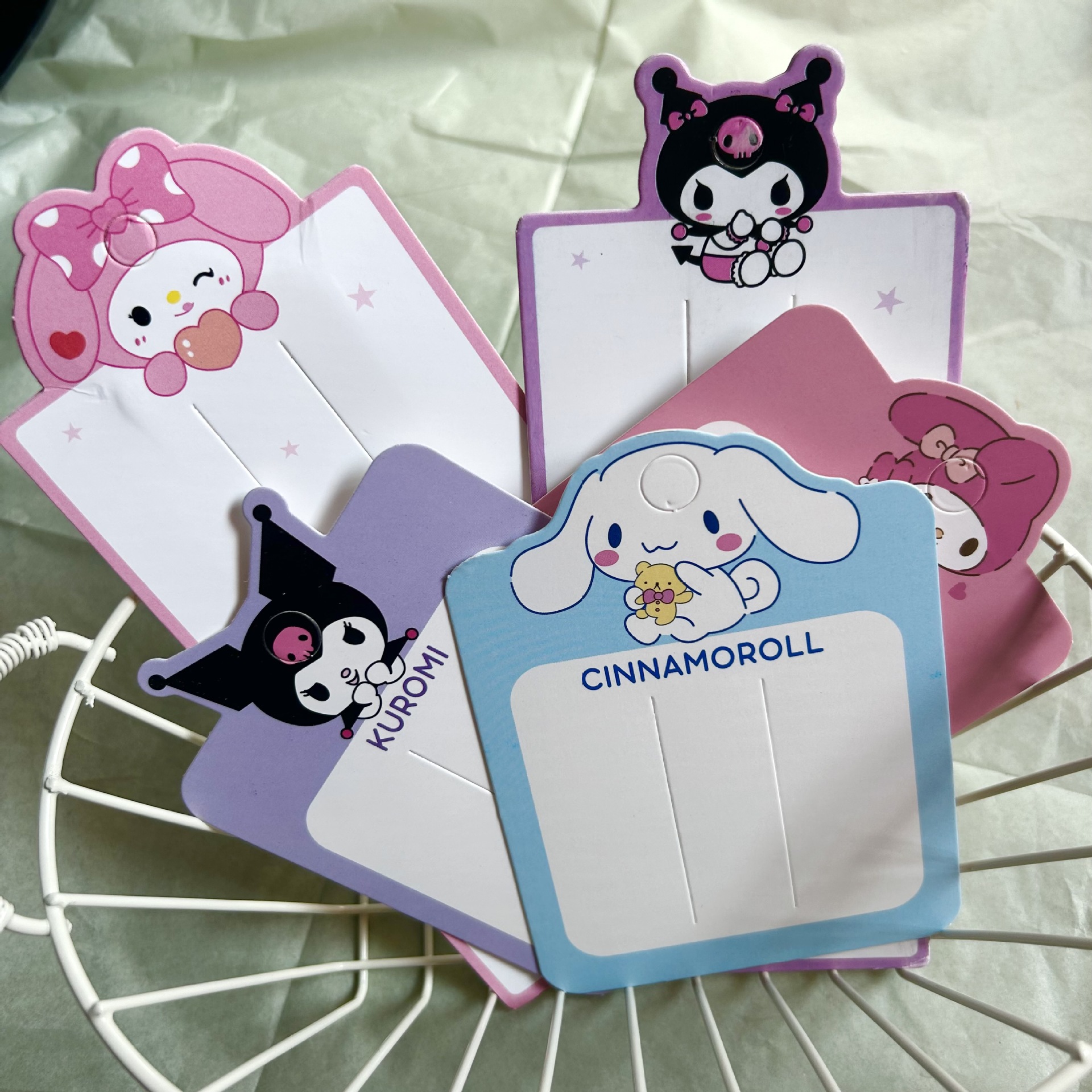 Caricatura infantil Kulomi jade cane perro tarjeta de cabello papel adorable bolsa de tarjetas para el cabello diy tarjeta de cabello hecha a mano