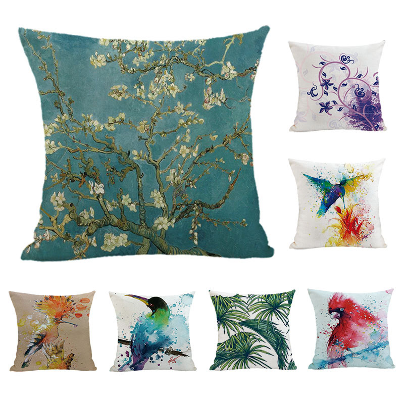 抱枕网红ins风水墨几何写意款跨境供货可一件代发