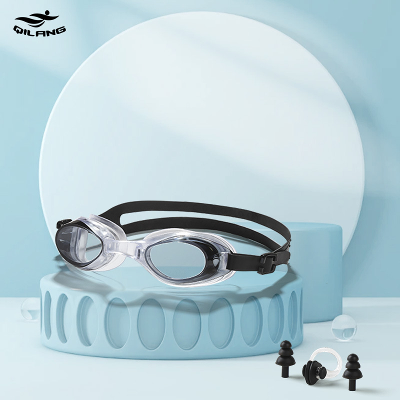 블랙 (YB1600 수영 고글 BJ001 코 클립 이어플러그)