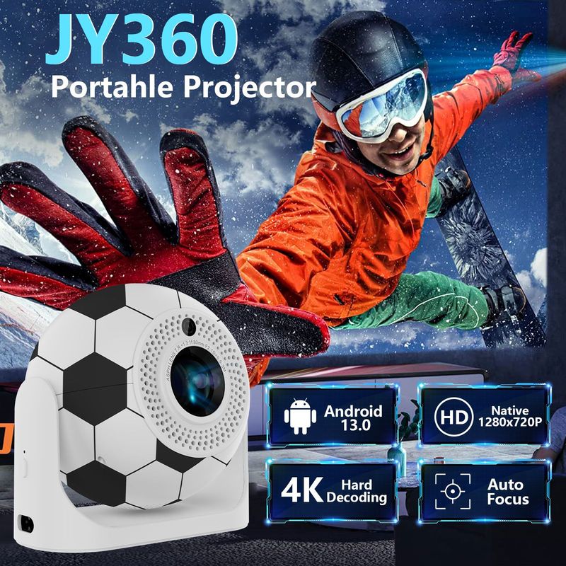 JY360 プロジェクターワールドカップサッカーパンチング Android 1080P HD ワイヤレス投影スクリーン家庭用屋外プロジェクター|undefined