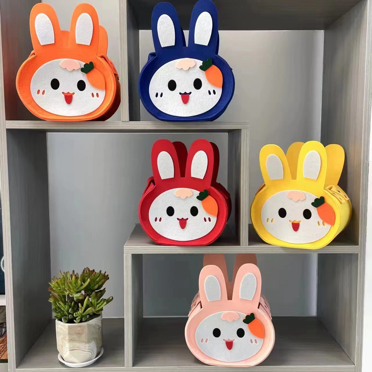 毛毡可爱卡通伴手礼礼包兔年儿童生日宴节日礼品毛毡袋糖果袋礼包