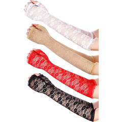 Long-Sleeve Half-Finger Lace Gloves for Women, Summer Sun Protection Driving Cycling UV Shielding Sunshade Finger-Resistant Gloves