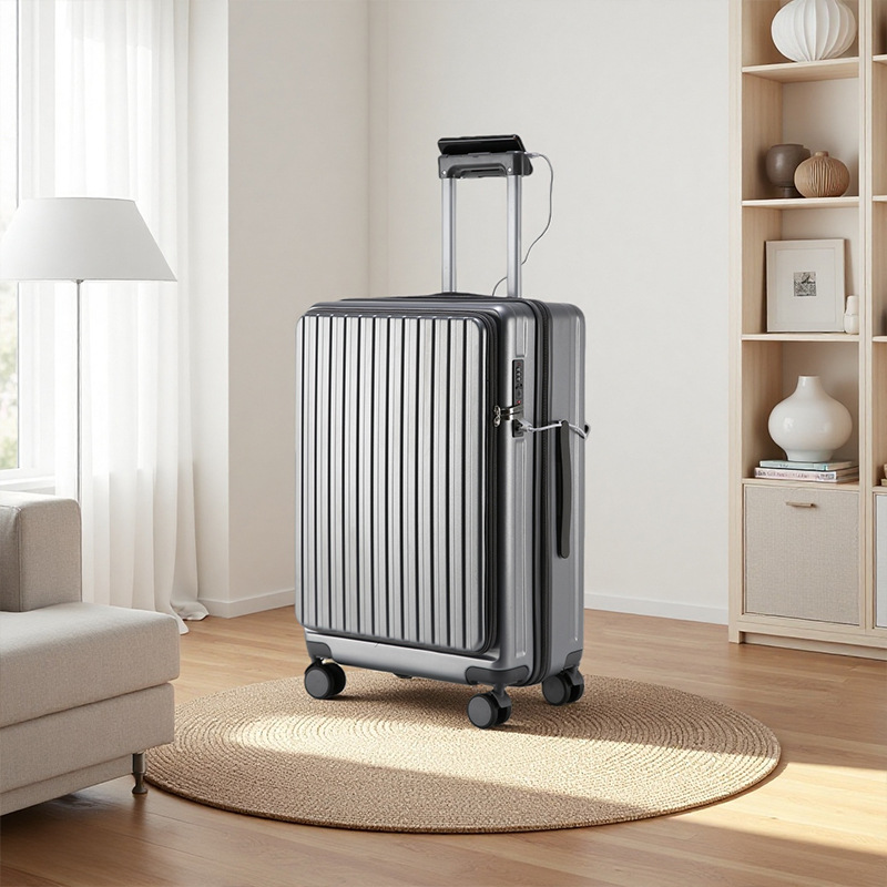Maleta abierta lateral, 20 pulgadas, maleta de embarque, maleta de tracción de gran capacidad, maleta de contraseña para niños, niñas, 28 pulgadas.