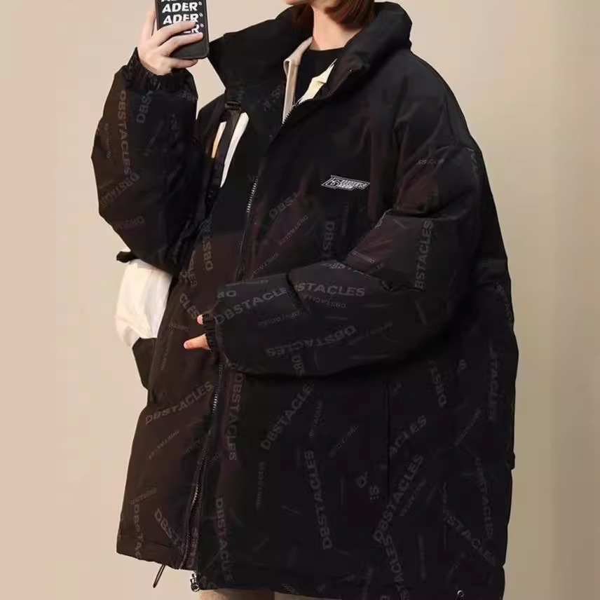 Women's Clothing new winter oversize fashion trend loose versatile stitching niche thick warm cotton jacket_voghion.com