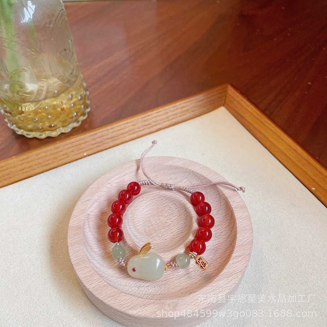 Natural Aquamarine Bracelet for Girls, Blue Moonstone Bracelet, Peach Blossom, Strawberry Crystal, Cat's Eye, Kyanite Birthday Gift