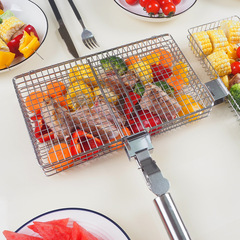 バーベキューバスケット焼き魚焼肉クリップBBQステンレスバーベキューネットくすぶり焼肉長方形アマゾングリルバスケット
