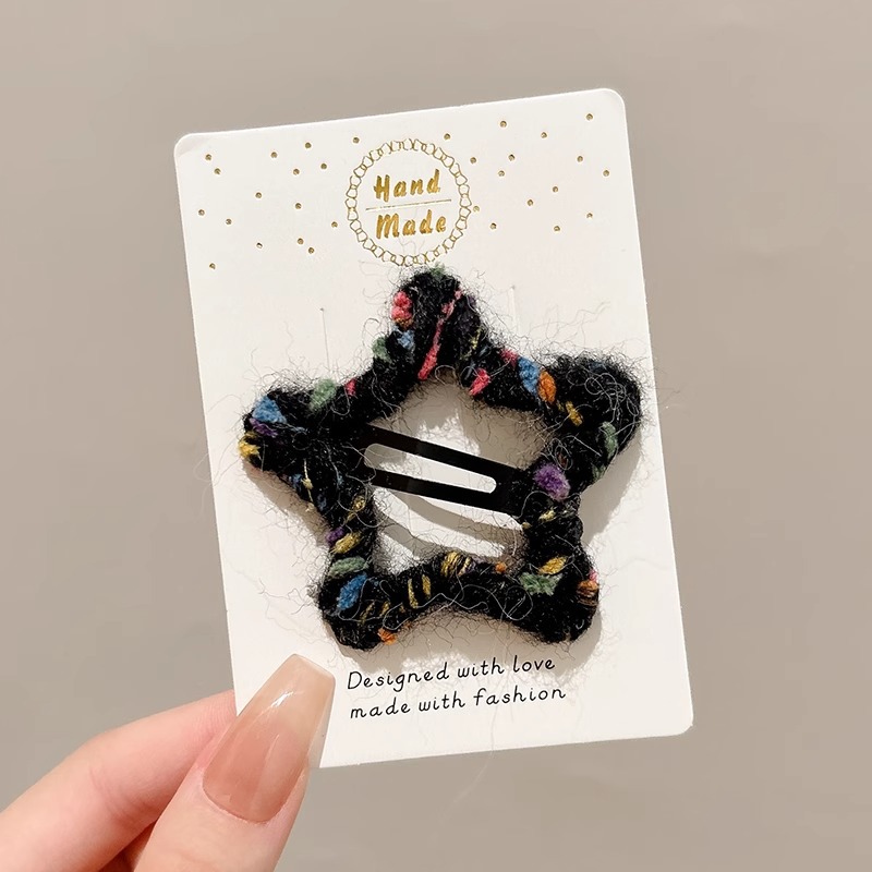 Pinzas para el pelo con estrellas de puntos de colores tejidas 2025 nuevo modelo de alta gama pinza para flequillo y laterales accesorio para el cabello