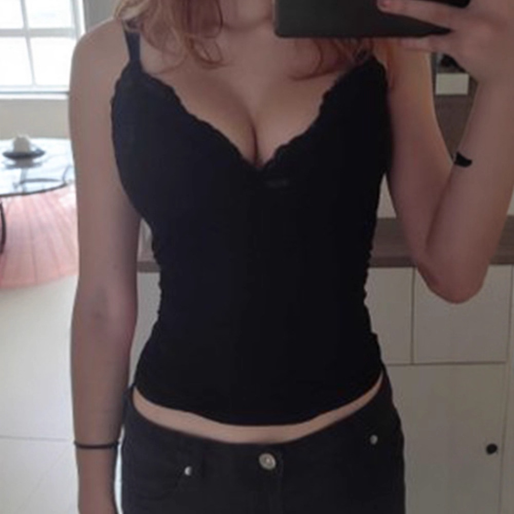 European and American Y2K Lace Vest Solid Color Slim Fit Inner Layer Spliced French Style Women's Camisole Street Ins Cross-Border Wholesale