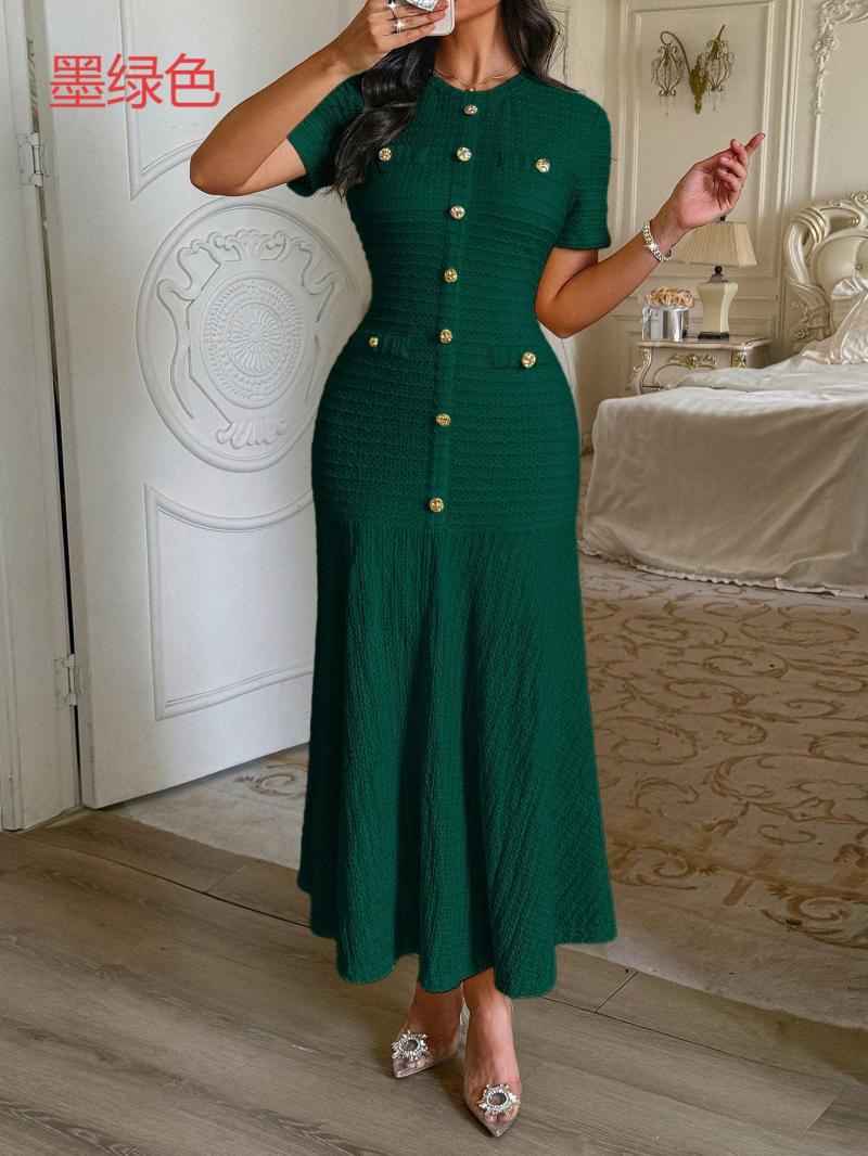 Women's Elegant Short-Sleeve Maxi Dress