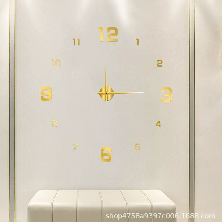 Creative black three dimensional decorations for living room, watch on wall, simple and elegant design, European style