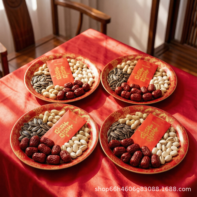 Disposable Wedding Fruit Plate, Engagement Red Thickened Wedding Candy Plate, Dried Fruit Plate, Paper Plate, Dinner Plate, Wedding Supplies Collection Disposable Wedding Fruit Plate, Engagement Red Thickened Wedding Candy Plate, Dried Fruit Plate, Paper Plate, Dinner Plate, Wedding Supplies Collection