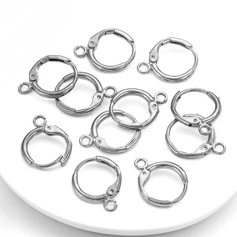 Acero inoxidable recubierto de oro de 18 quilates gancho francés redondo de un solo orificio gancho para la oreja anillo de la oreja diy aretes hechos a mano aretes dorados