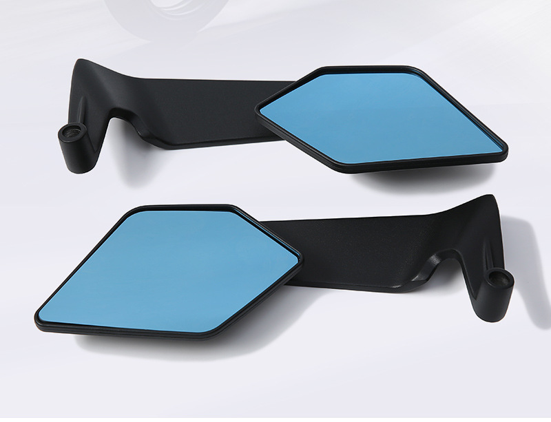 Cross-Border Motorcycle Modified Rearview Mirror Universal Aluminum Alloy Blue Mirror High-Definition Electric Vehicle Large Field of View Auxiliary Reversing Mirror
