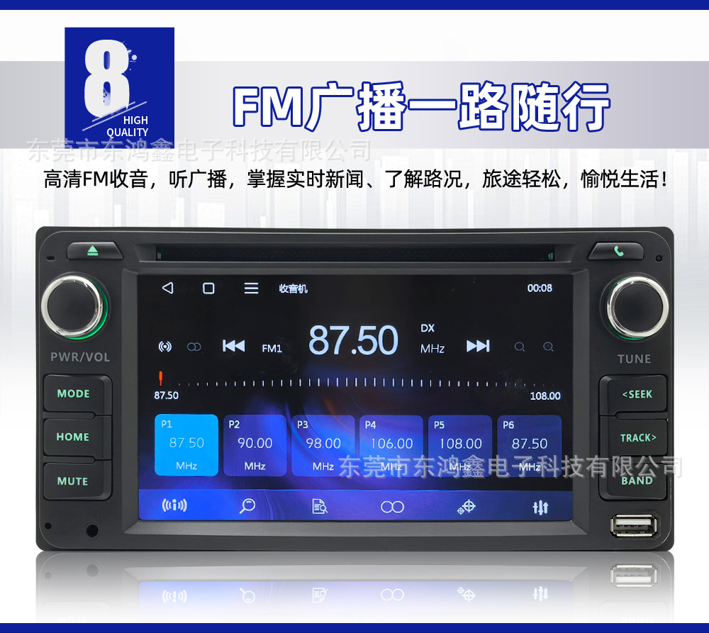 Suitable for Toyota Corolla, Camry, Hiace, Great Wall M1/M2 car DVD Bluetooth USB screen projection player