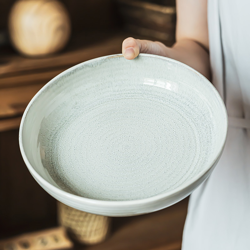 Retro simple cuenco de cerámica de anillo cubiertos domésticos cuenco práctico cuenco de platos cuenco de ensaladas cuenco de pasta cuenco