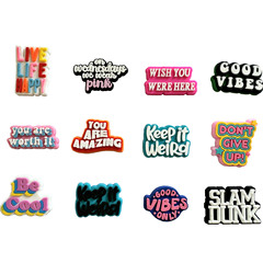 12款熱銷英文字母系列洞洞鞋鞋扣pvc軟膠可拆卸鞋配飾洞洞鞋鞋扣