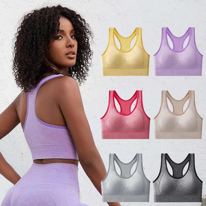 Customized Sports Bra for Women's Fitness Shock-Proof Push-Up Without Rims Beauty Vest Running Fitness Quick-Drying Yoga Clothing Cross-Border