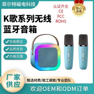 K12 Bluetooth Audio Portable Voice Changer Singing Microphone Wireless All-in-One KTV Singing CE/FCC Certification