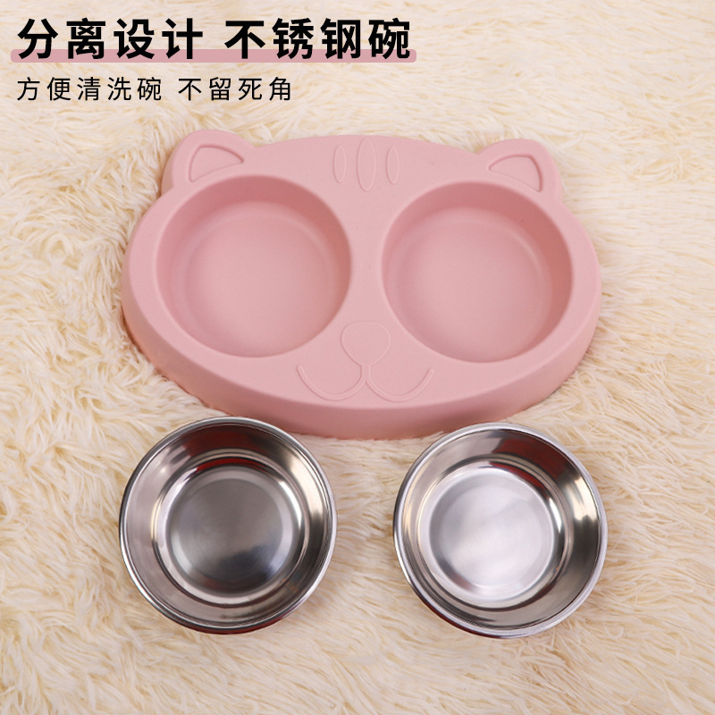 カスタマイズされた犬用ボウル、ステンレス製猫用ボウル、厚みのあるプラスチック製の輸出用品、ダブルボウル、キャットフードボウル、ウォーターボウル、オールインワンペットフードボウル|undefined