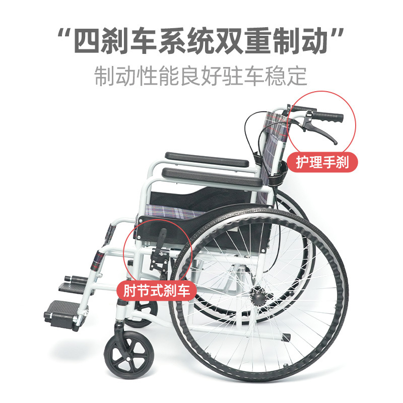 Silla de ruedas manual al por mayor transfronteriza Silla de ruedas para personas mayores discapacitadas al por mayor scooter plegable fácil portátil para personas mayores