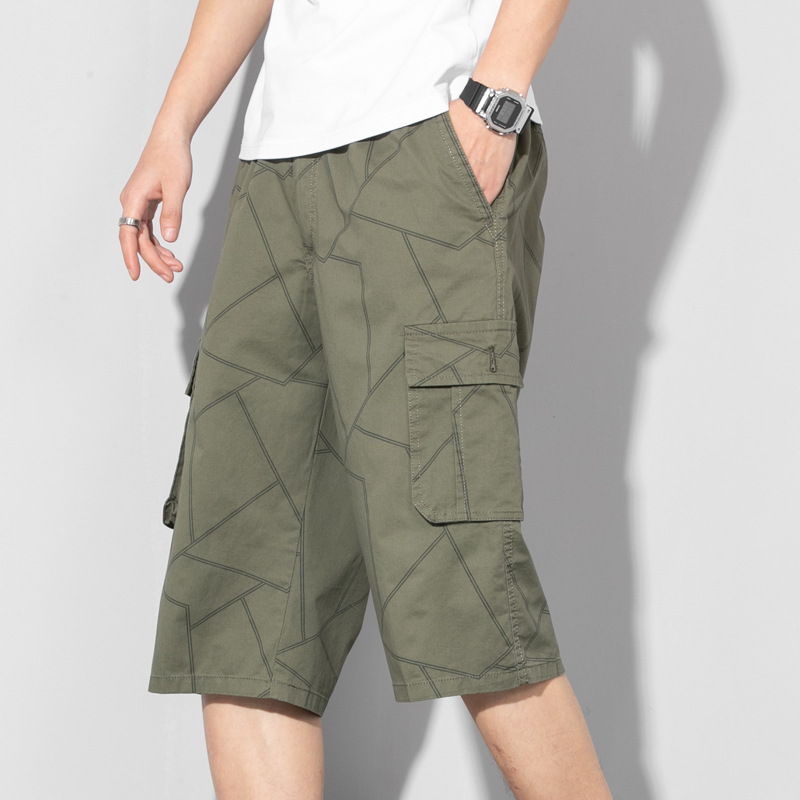 middle age Cropped Trousers Easy Large Dad installed summer pure cotton leisure time Pants Middle-aged and elderly people shorts